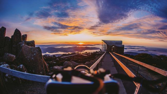 Mt Wellington over Hobart, Tasmania.