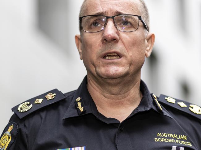 Australian Border Force (ABF) Commissioner Michael Outram during a press conference at Parliament House in Canberra. Picture Gary Ramage