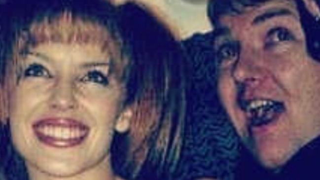 Former McMahon's club DJ Steve "Hoops" Hooper (R) with guest celebrity Kylie Minogue . Picture: Supplied