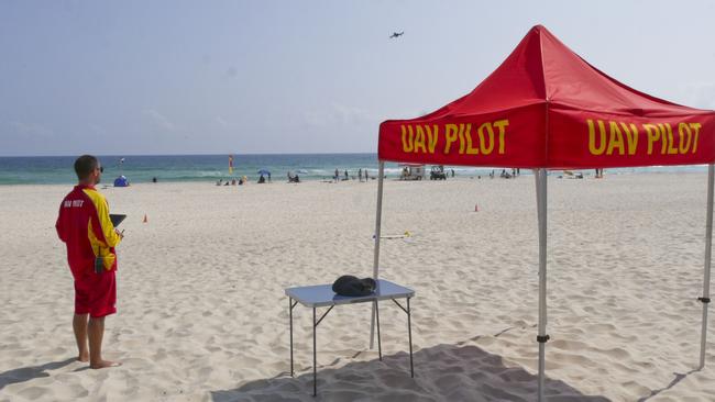 SLS NSW UAV pilot Mitch Anderson at the Kingscliff Surf Life Saving Club on Kingscliff Beach.