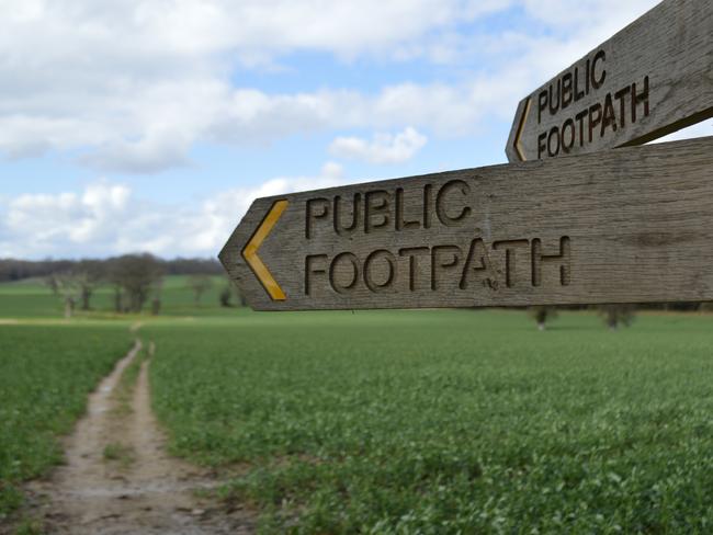 The field-fringed country footpaths of West Sussex.