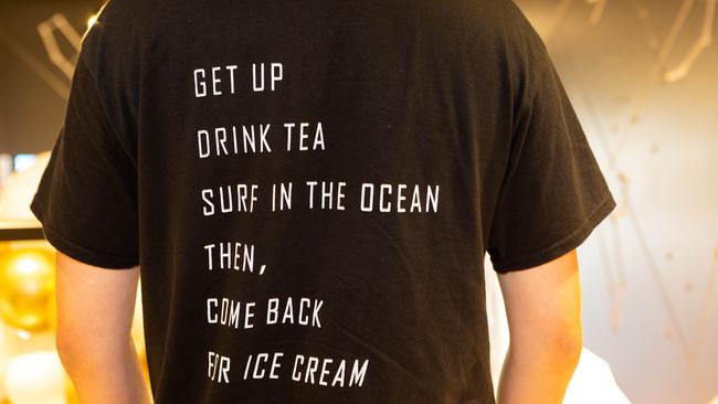 The uniform of the tea store staff at Tea Break store on Manly Corso. Picture: Jordan Shields.