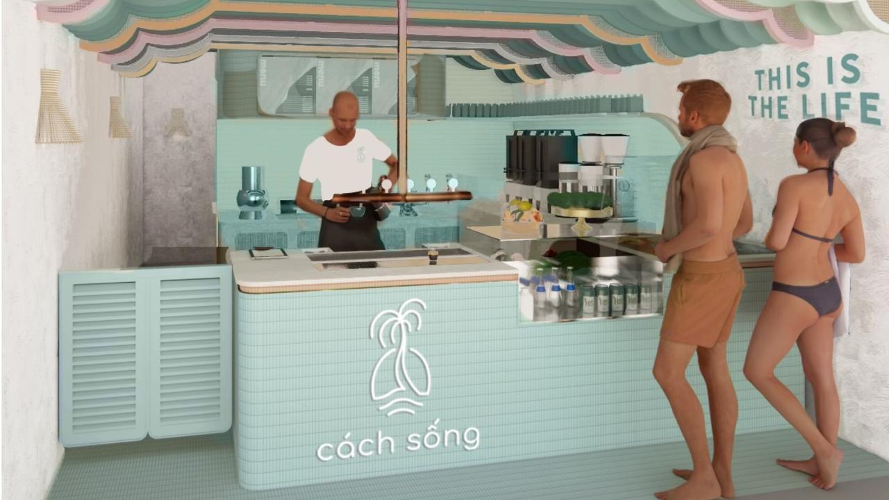 A concept design of new cafe Cach Song, which is set to open next month on Noosa's Hastings St.