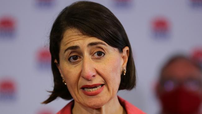 Premier Gladys Berejiklian says there should be no kissing on New Year’s Eve. Picture: NCA NewsWire / Gaye Gerard