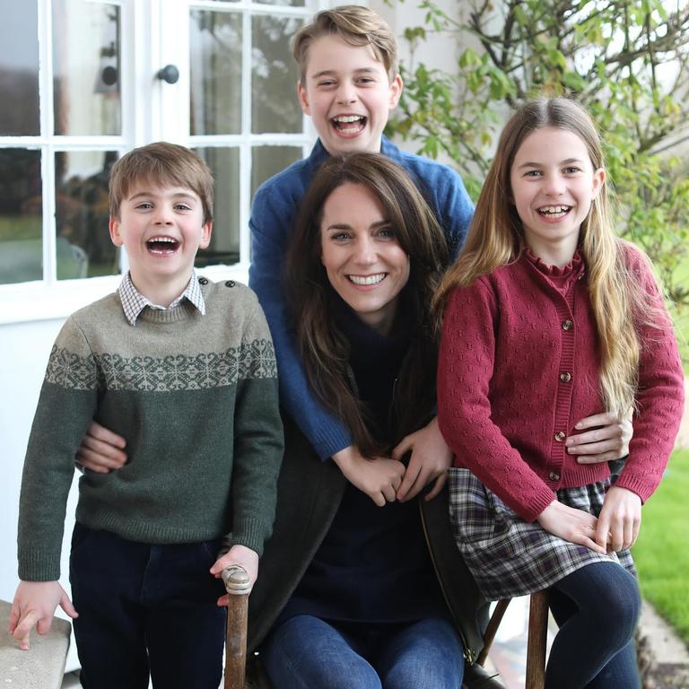 Kate and her three children, Princ Louis, Prince George and Princess Charlotte. Picture: Kensington Palace/Instagram