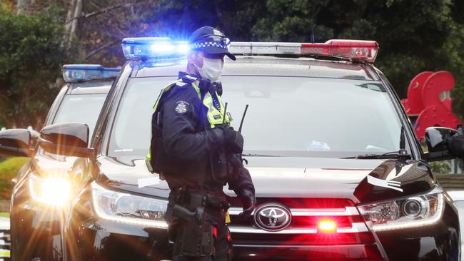 Nine residential towers have been locked down in Victoria as the state grapples with a second wave of the virus. Picture: David Crosling