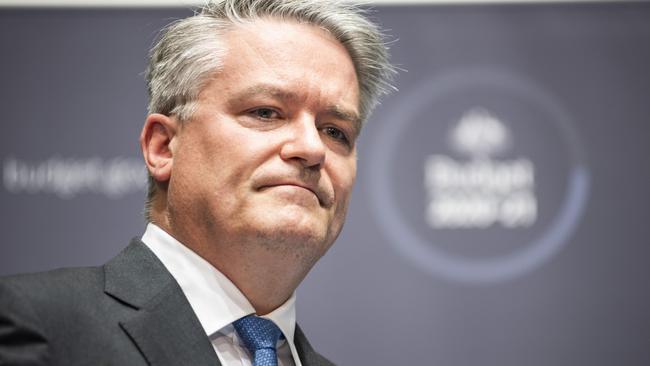 Mathias Cormann releases the Federal Budget 2020-2021 at Parliament House. Picture: NCA NewsWire / Martin Ollman