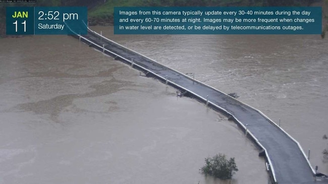 The Mary River at the Mungar Rd Bridge is now at the minor flood level, with Mayor Seymour saying the closure of the bridge was a possibility overnight. Photo: Fraser Coast Regional Council.