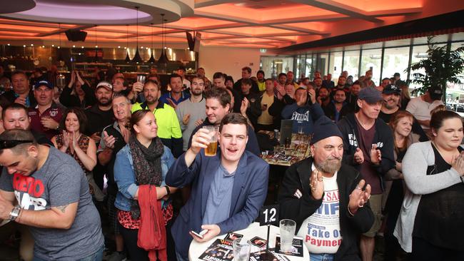 The crowd at The Warwick enjoyed an early morning tipple to hear Triple M's Grill Team broadcasting live. Picture: Tim Clapin