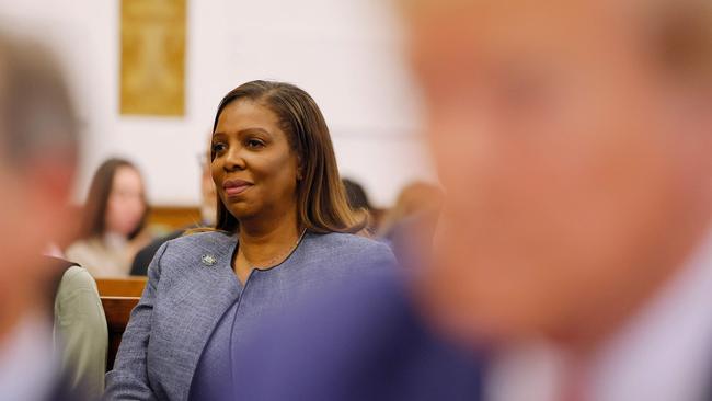 New York Attorney General Letitia James sits in the courtroom for the civil fraud trial she brought against US President Donald Trump. (Photo by Michael M. Santiago / GETTY IMAGES NORTH AMERICA / Getty Images via AFP)