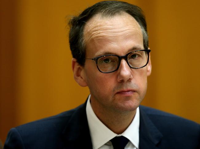 ASIC Chair James Shipton appearing at a House of Representatives standing committee on Economics, at Parliament House in Canberra. Picture Kym Smith