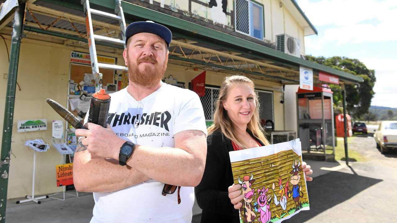 Goolmangar General Store Kirstin Paterson is getting Back Gallery artist Justin Livingston to give the 164-year-old building a makeover. Picture: Marc Stapelberg