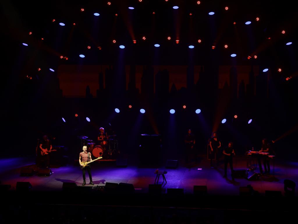 Sting on stage in Sydney. Picture: Justin Lloyd