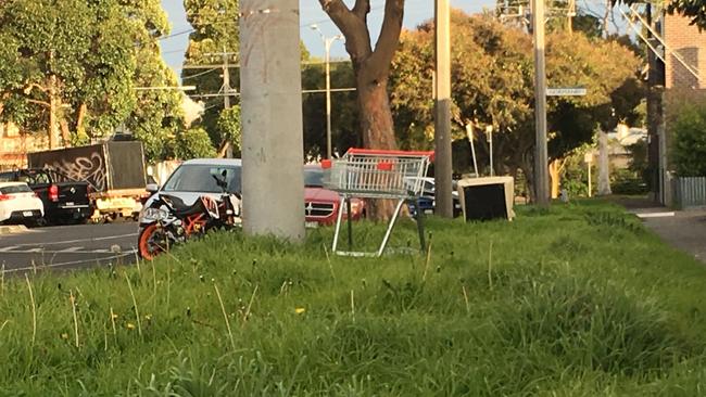 A shopping trolley dumped in Port Melbourne. Picture: Supplied