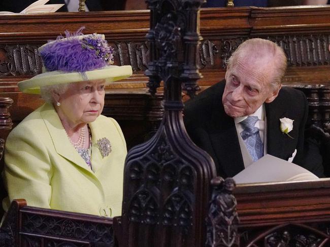 The Queen, looking impressed, with Prince Philip. Picture: AFP