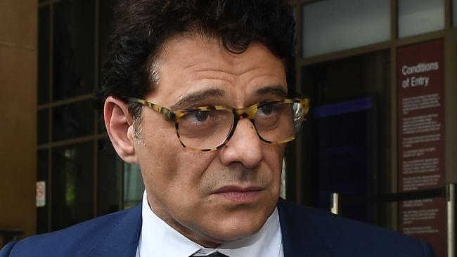 Vince Colosimo outside Melbourne Magistrates’ Court after being fined for drug-driving in 2017. Picture: AAP