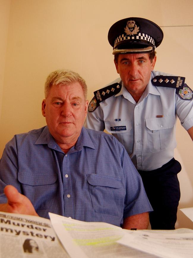 Former Dect-Sgt Ray Smith and Acting-supt Richard Nikola in 2004 appealed for information on the Catherine Graham murder. Picture: Lori Neilsen