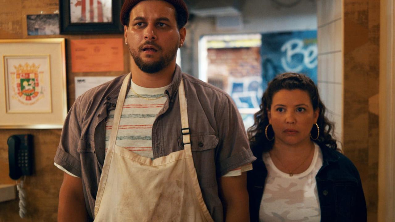 Justina Machado and Alejandro Hernandez in The Horror of Dolores Roach. Picture: Supplied