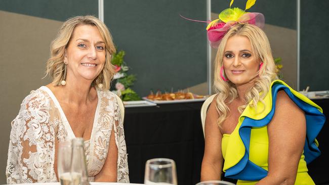 Rhonda Peek and Sonia Triantafillos at the 2023 Darwin Cup Carnival Ladies Day. Picture: Pema Tamang Pakhrin