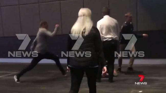 7 News: New footage reveals more violence in Port Adelaide v Geelong Adelaide Oval brawl