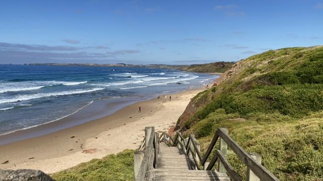 A man has died after he was pulled from the water at Surf Beach, Phillip Island. Picture: Supplied.