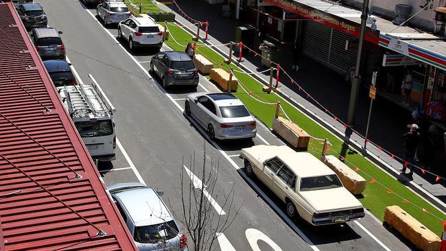 A section of Coogee Bay Rd will become a one-way street to allow for more outdoor dining for restaurants and cafes. Picture: Toby Zerna