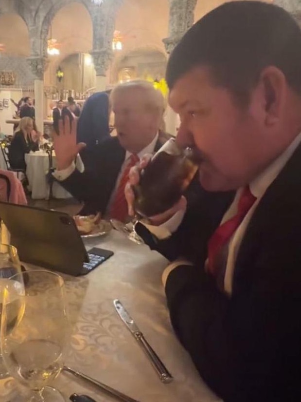 James Packer dining with Mr Trump at Mar-a-Lago. Picture: Instagram