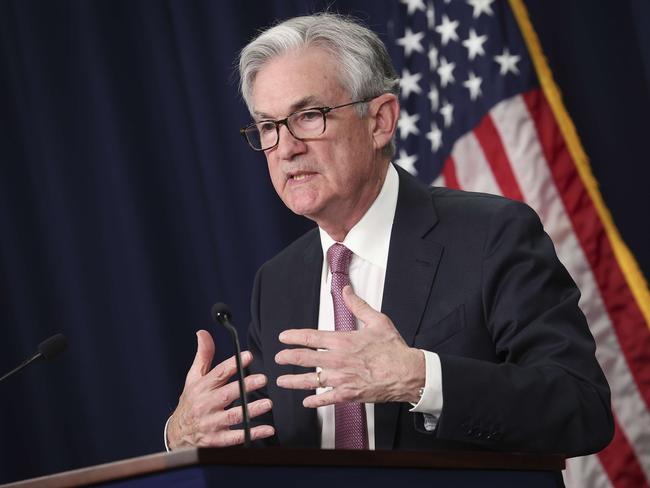 WASHINGTON, DC - MAY 04: Federal Reserve Chairman Jerome Powell speaks at a news conference following a Federal Open Market Committee meeting on May 04, 2022 in Washington, DC. Powell announced the Federal Reserve is raising interest rates by a half-percentage point to combat record high inflation. This is Powell's first in-person news conference since the pandemic began.   Win McNamee/Getty Images/AFP == FOR NEWSPAPERS, INTERNET, TELCOS & TELEVISION USE ONLY ==