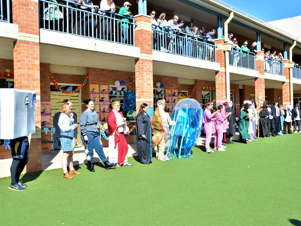 Staff members from Toowoomba Grammar School dressed up for Dressed up for Book Week 2023. Picture: Rhylea Millar