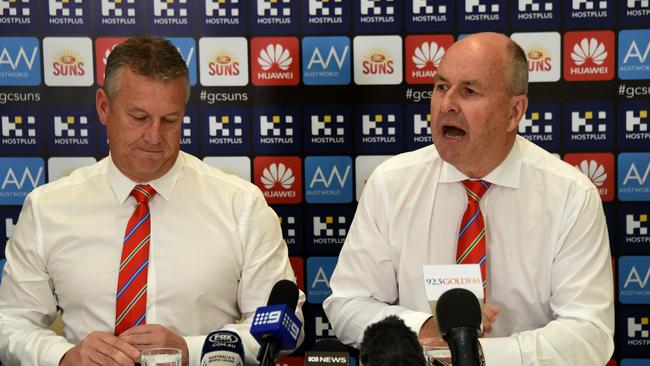 Suns CEO Mark Evans and chairman Tony Cochrane. Photo: Steve Holland