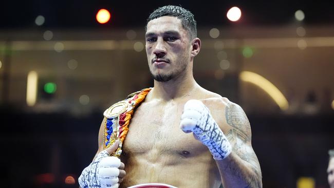 Jai Opetaia after winning the Cruiserweight World Title fight against Mairis Briedis at Kingdom Arena, Riyadh. Picture date: Saturday May 18, 2024. (Photo by Nick Potts/PA Images via Getty Images)