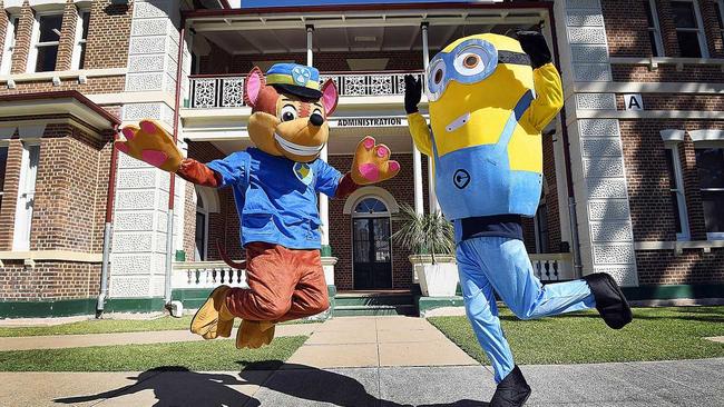 FraserPop preview - Year 12 students (L) Savanna Miller as Chase and Lekicia Hatherell as a Minion. Picture: Alistair Brightman