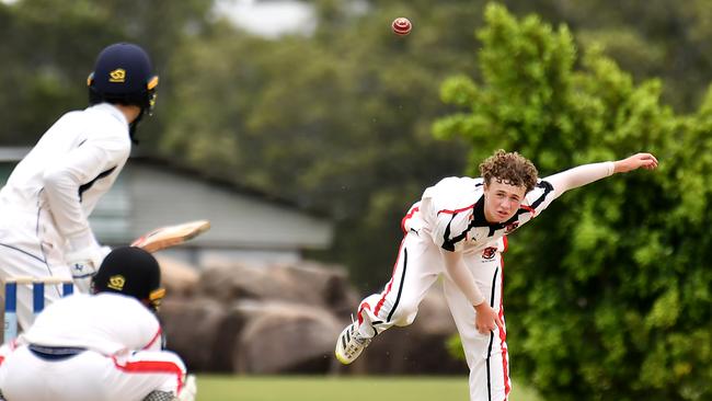 Terrace bowler Sam Jones Brisbane Grammar School v Terrace Saturday February 10, 2024. Picture, John Gass