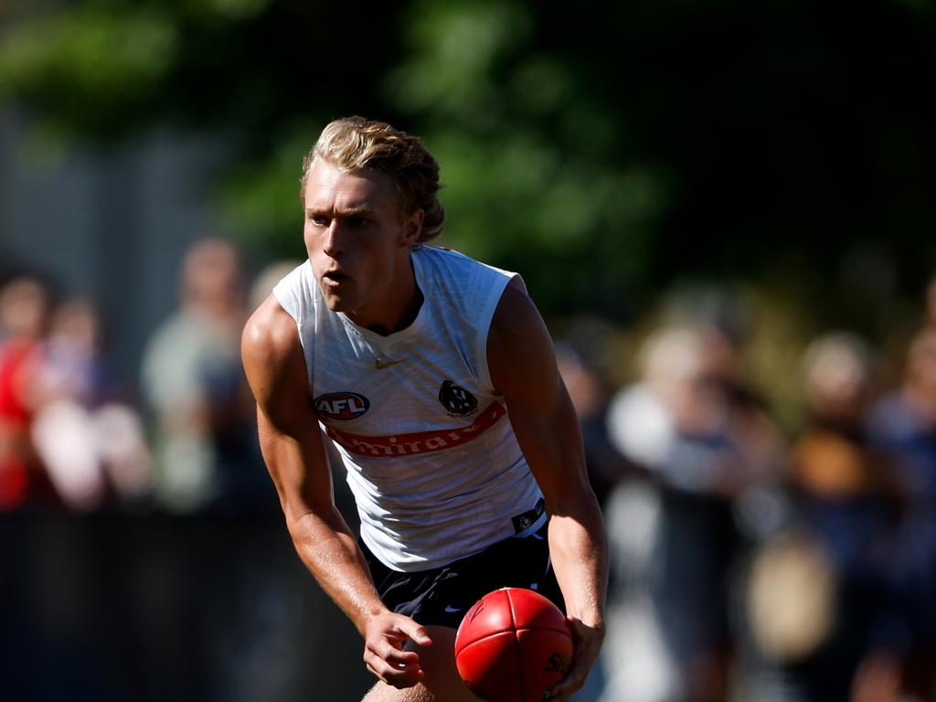 Can Fin Macrae earn a spot in Collingwood’s best 22? Picture: Dylan Burns