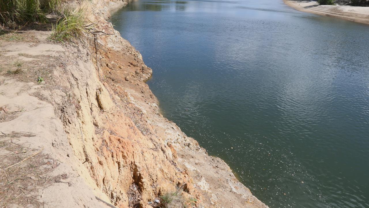 Crocodile Bend of the Annan River showing the steep river bank where a man was dragged into the water by a large saltwater crocodile on Saturday, August 3. Picture: Peter Carruthers