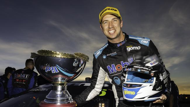 Chaz Mostert after his victory in race three at Symmons Plains. Picture: Getty Images