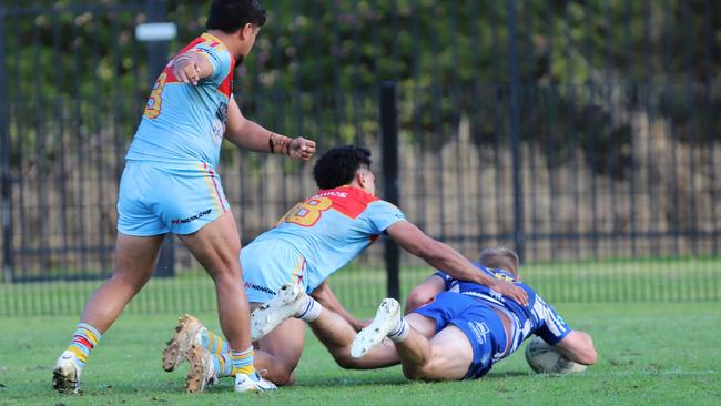 Thirroul halfback Tarje Whiteford dives in for a try for Thirroul. Picture: Steve Montgomery | OurFootyTeam