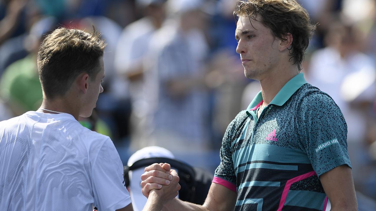 Minaur zverev mainichi citi tennis open beats consecutive 2nd title celebrates alexander alex germany win australia his over