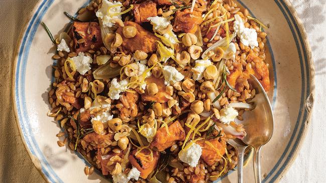 Farro, pumpkin and hazelnut salad. Picture: Saghar Setareh