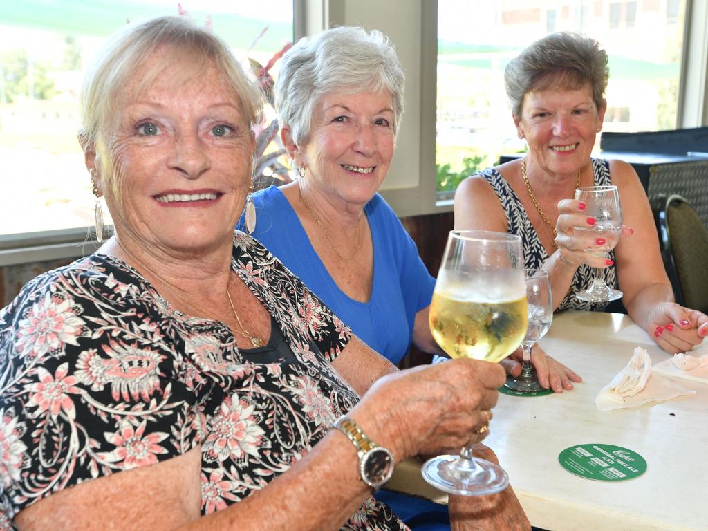 Australia Day celebrations: Jill James, Anne Leeson and Deidre King at the Lismore City Bowlo.