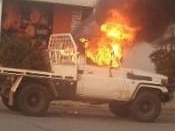 A stolen Toyota LandCruiser was found torched in Garbutt on Thursday, January 2, 2020.