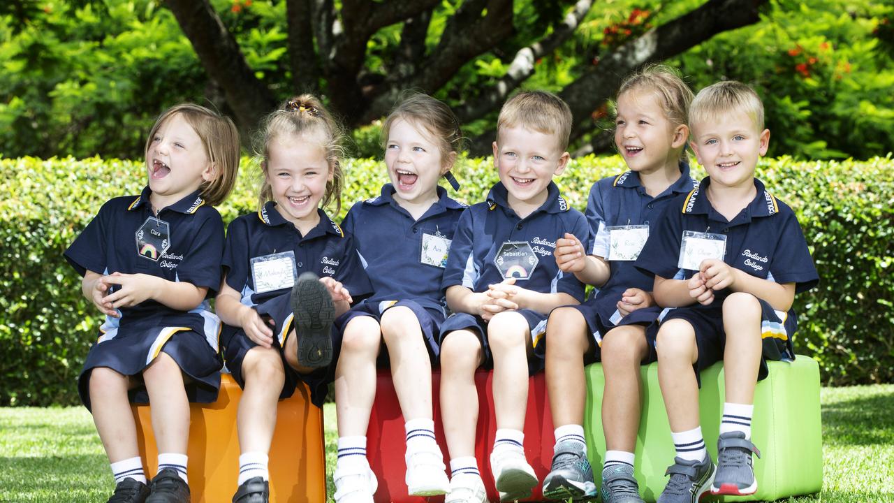 Redlands College Prep students Clara Handsworth, Mikayla Corby, Ava Lamb, Sebastian Hibberd, Rose Alleway and Oliver Ide. Picture: Renae Droop