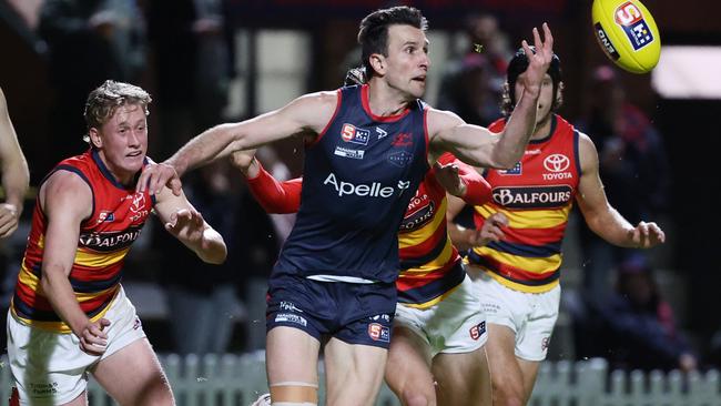 Norwood’s Matt Panos seems to have the ball on a string against Adelaide at The Parade on Friday night. Picture: SANFL Image/David Mariuz.