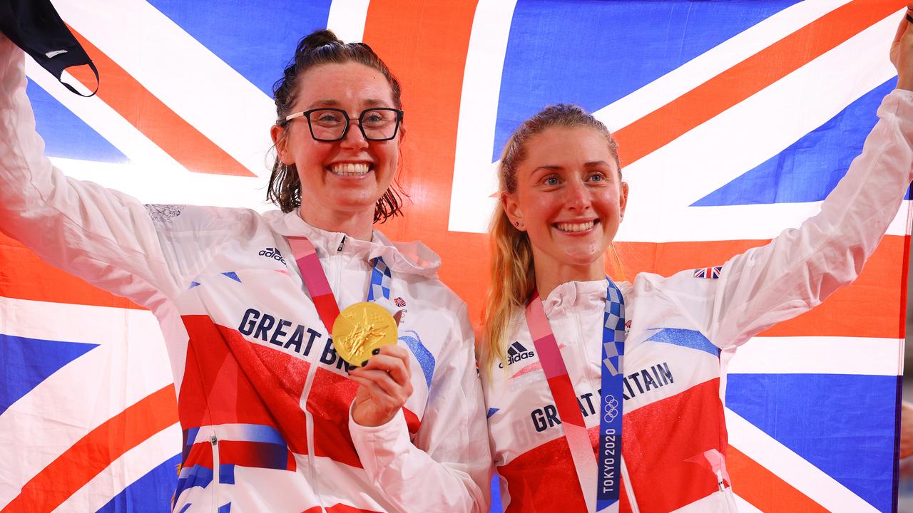 Archibald and Laura Kenny after winning gold in Japan. (Photo by Tim de Waele/Getty Images)