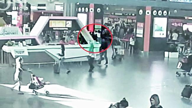 EMBARGO FOR TWAM 19 AUG 2017NO RE-USE WITHOUT PERMISSION assassination of North Korean leader Kim Jong-unÕs half-brother Kim Jong-nam in broad daylight at an international airport Pic : cctv