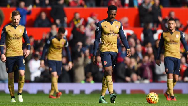 Danny Welbeck of Arsenal looks dejected.