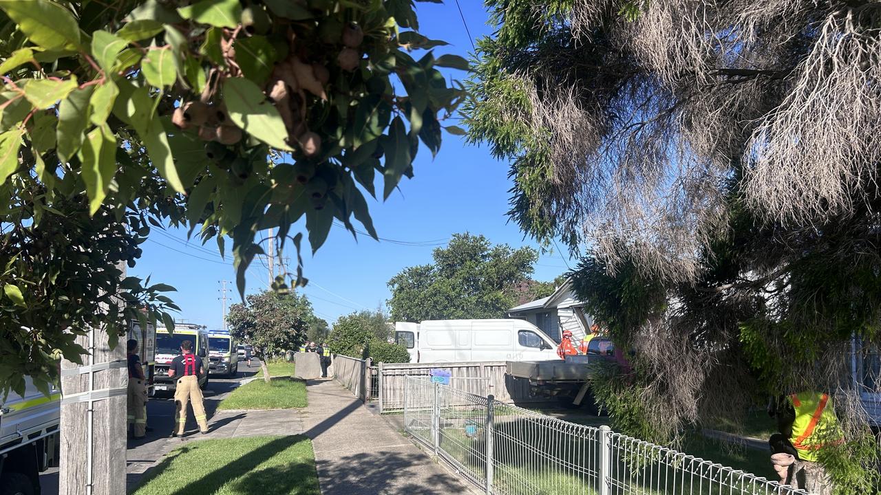 Emergency services attended a house in Norlane where a white van went through the front of a house.