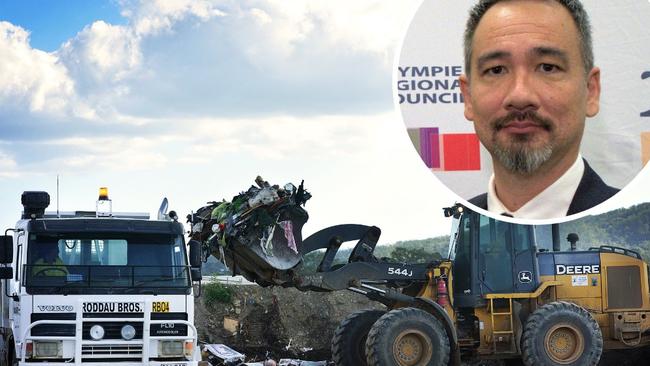 The Gympie council (chief executive Robert Jennings pictured) is under orders to fix the city’s ageing dump after Qld govt investigators found several environmental breaches at the site, including in its newly built $4 million dollar eastern expansion.