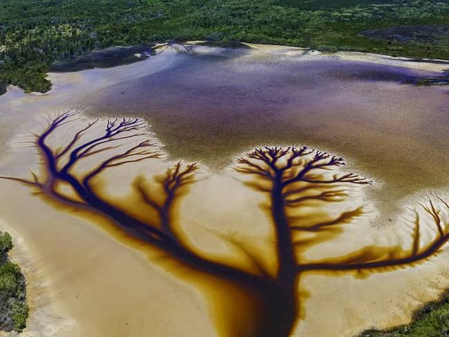 Incredible aerial photos of Cakora Lake NSW after a storm. Picture: Derry Moroney Photography