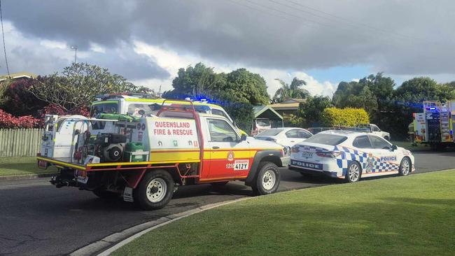 Three people are being treated by paramedics after a fire started in a bedroom of their home at Thabeban, on May 12, 2025.